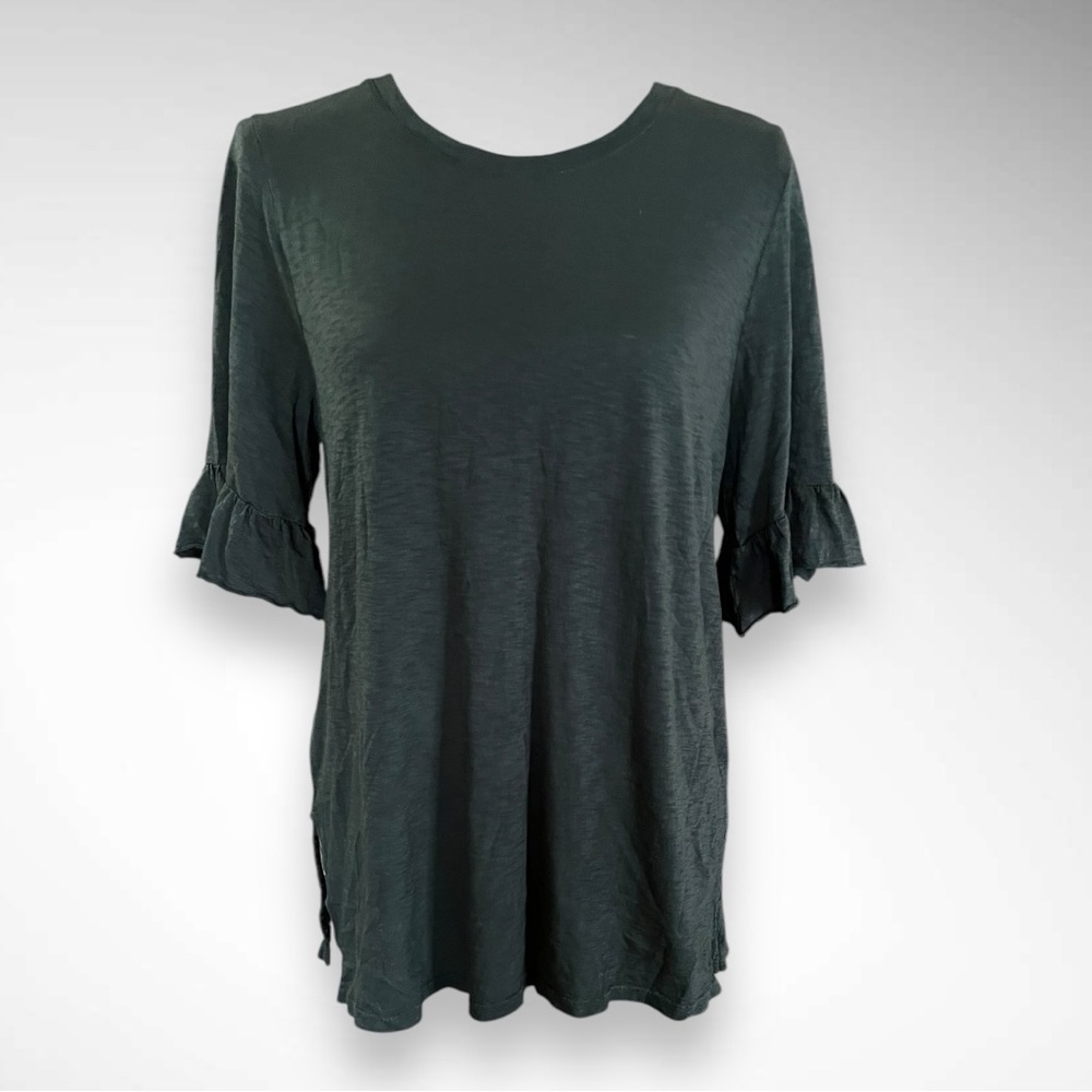 MICHAEL STARS Dark Green Emi Bell Sleeve Top One Size Fits Most | EUC